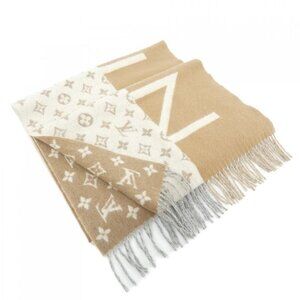 Louis Vuitton Monogram Split Scarf Brown White